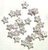 25 7mm Bright Silver Plated Bali Star Spacer Beads